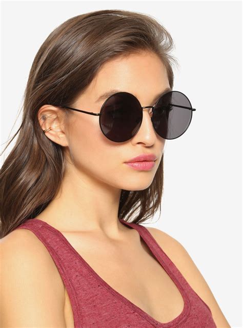 round shape black sunglasses|black round sunglasses for women.